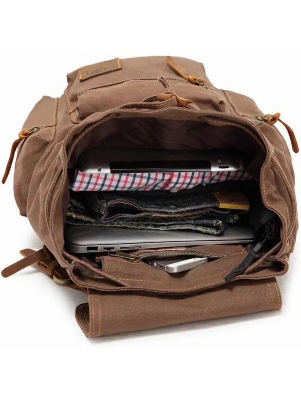 Vintage Canvas Rucksack Backpack for 12-17